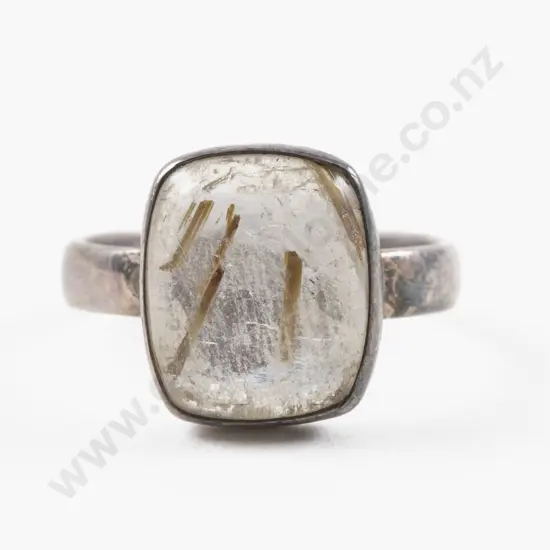 S/S Single Stone Quartz Ring