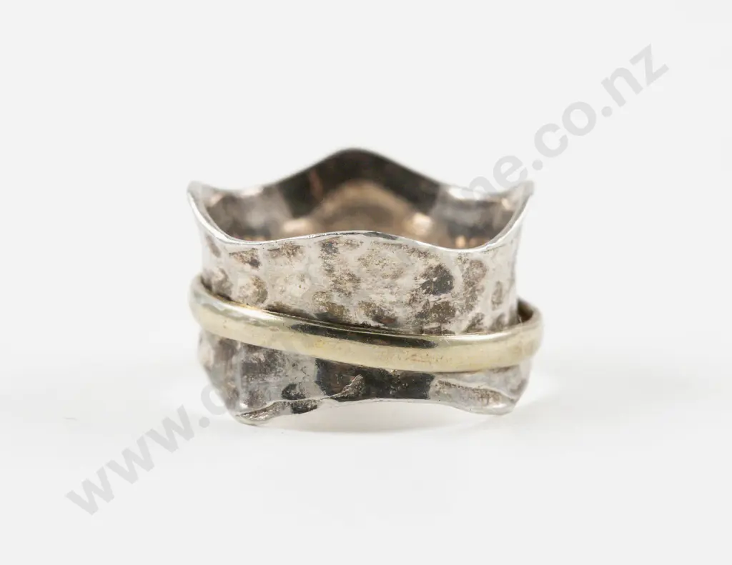 9ct and S/S Band Ring Image 1++
