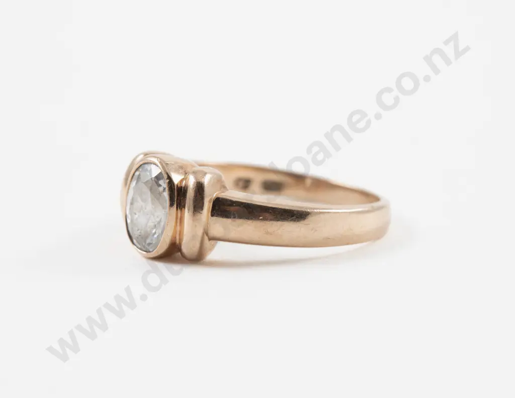 9ct Single Stone Cubic Zirconia Ring Image 1++