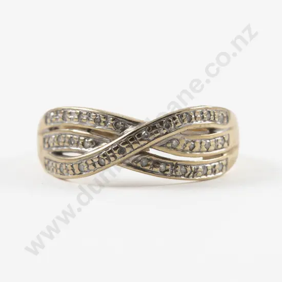 9ct 28Stone Diamond Fancy Band Ring