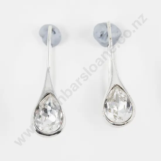 Mark and Spencer Pair Single Crystal Set Pendant Drop Earrings