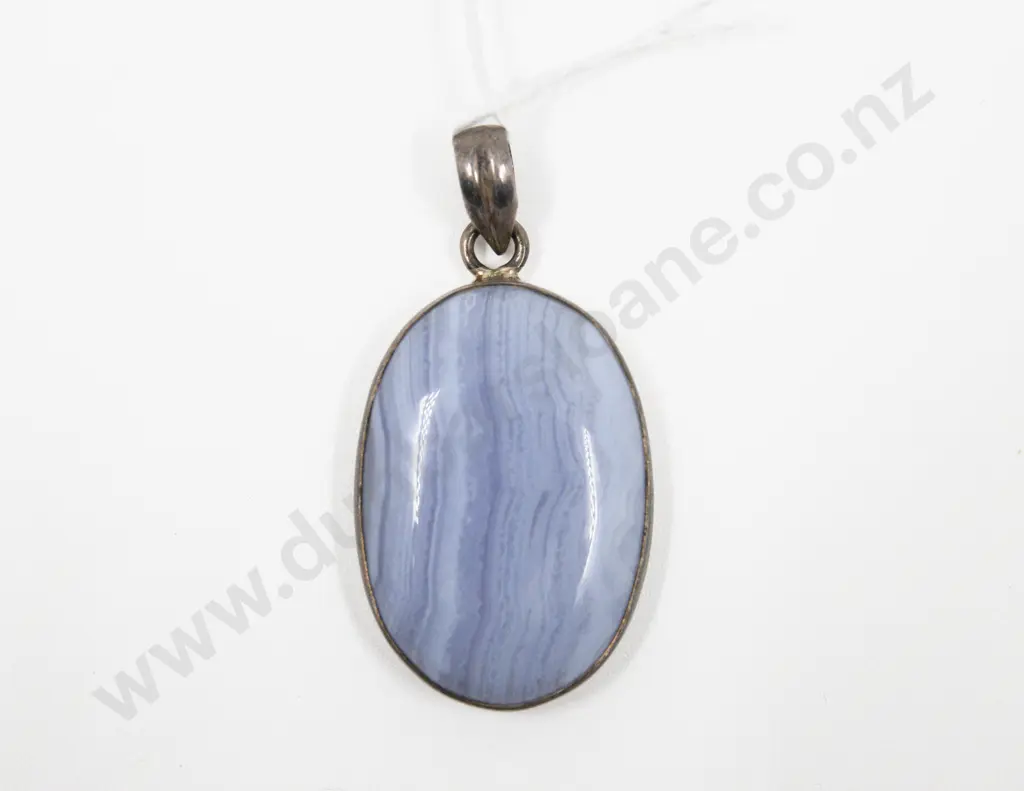 S/S Framed Single Agate Pendant Image 1++