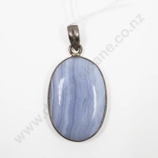 S/S Framed Single Agate Pendant