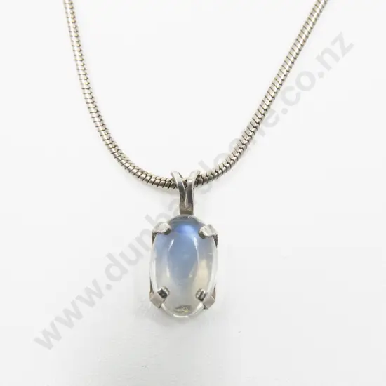 S/S Single Moonstone Pendant