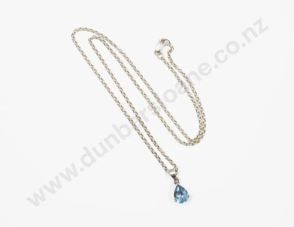 S/S Single Blue Crystal Pendant Image 1++