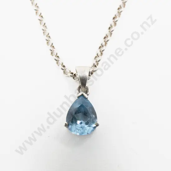 S/S Single Blue Crystal Pendant