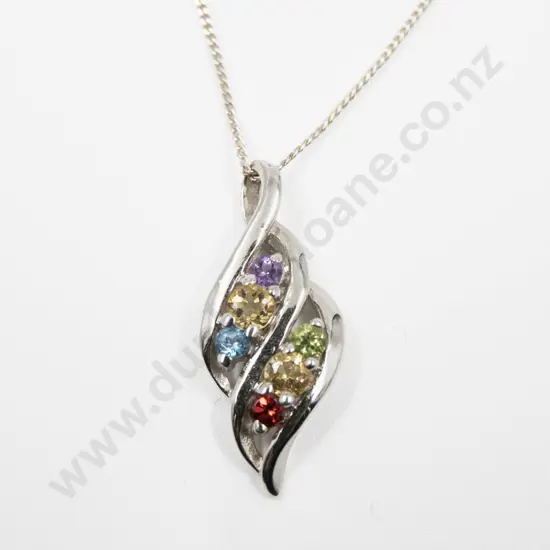 S/S Multi Coloured Crystal Set Pendant