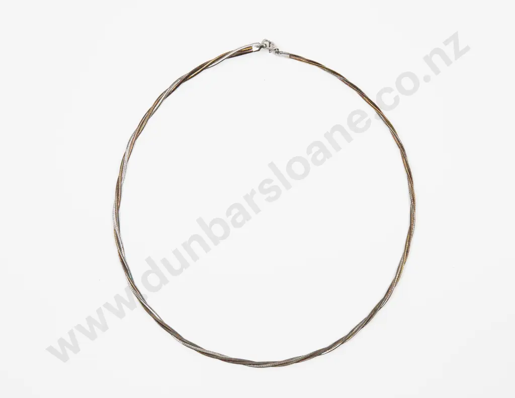 S/S and Gold Plated Fancy Rope Twist Neck Chain Image 1++