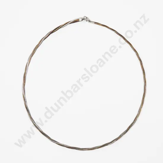 S/S and Gold Plated Fancy Rope Twist Neck Chain