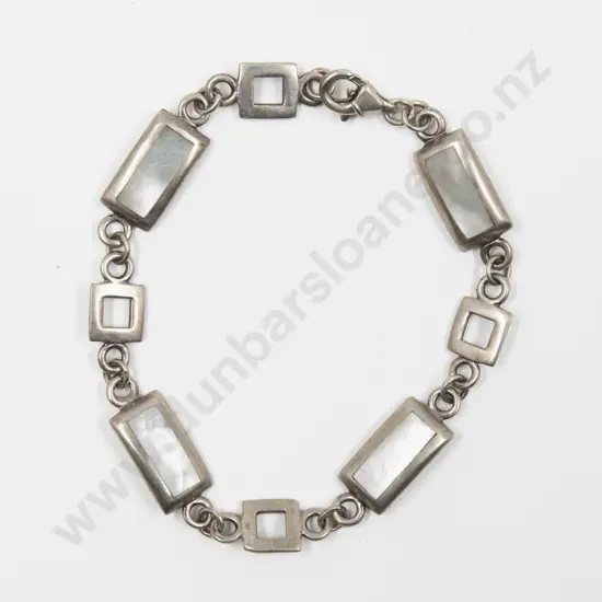 S/S and MOP Fancy Link Bracelet