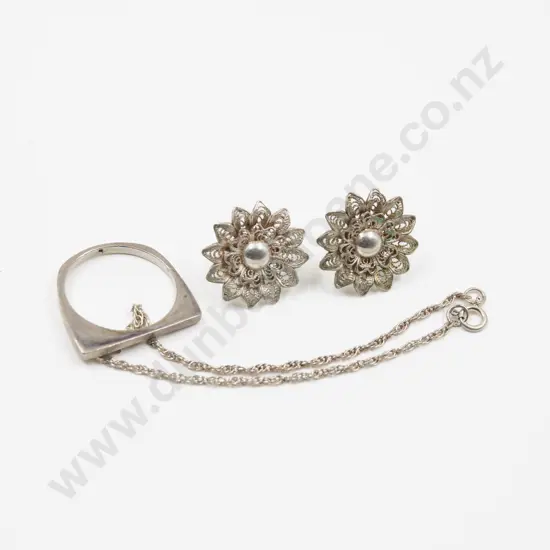 S/S Filigree Flower Stud Earrings