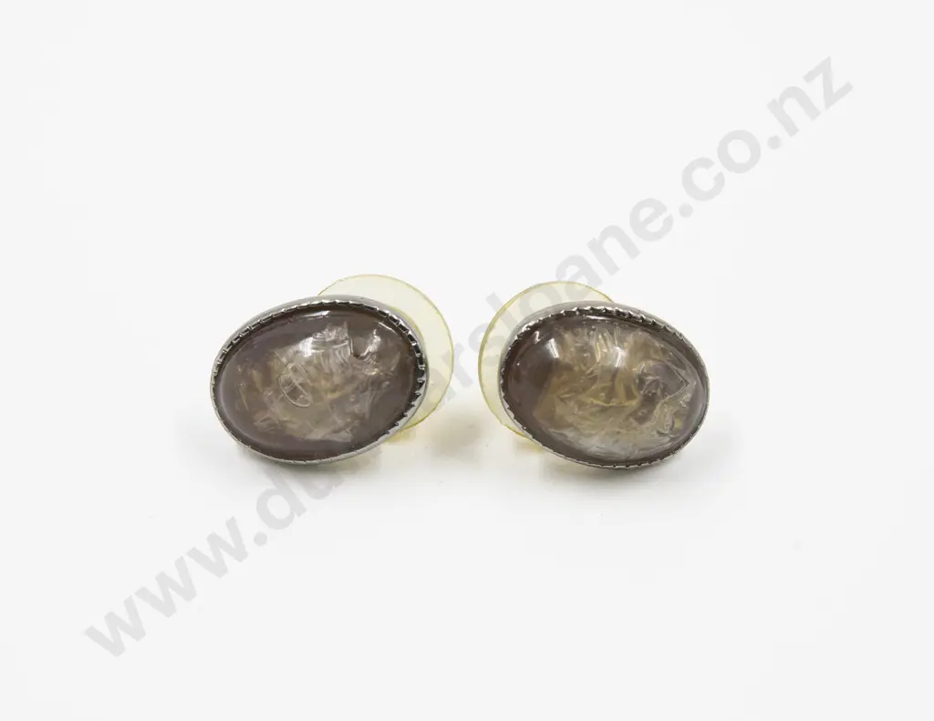 Pair S/S Rutile Quartz Stud Earrings Image 1++