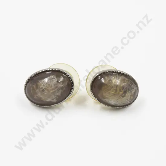 Pair S/S Rutile Quartz Stud Earrings