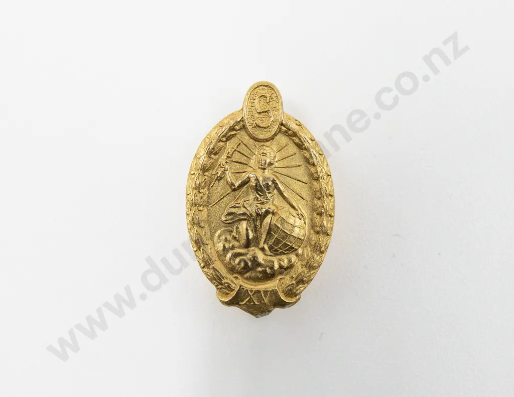 Vintage .925 Silver Gilt STC Corporate Long Service Award Brooch Image 1++