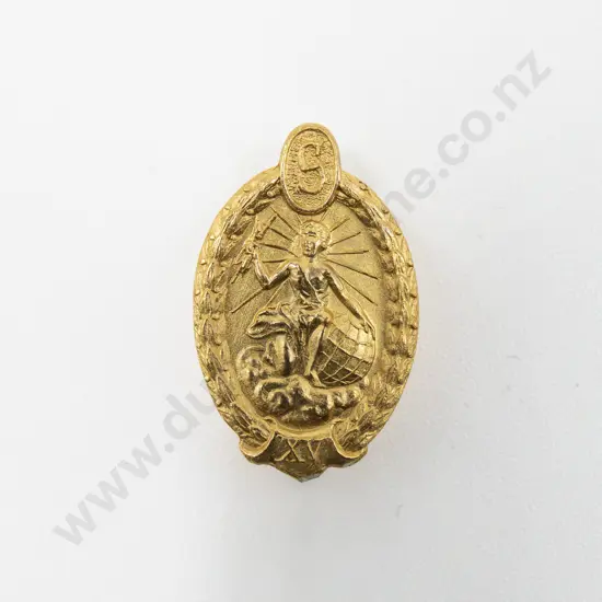 Vintage .925 Silver Gilt STC Corporate Long Service Award Brooch