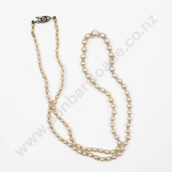 Single Strand Slightly Graduated Cultured Pearl Necklace