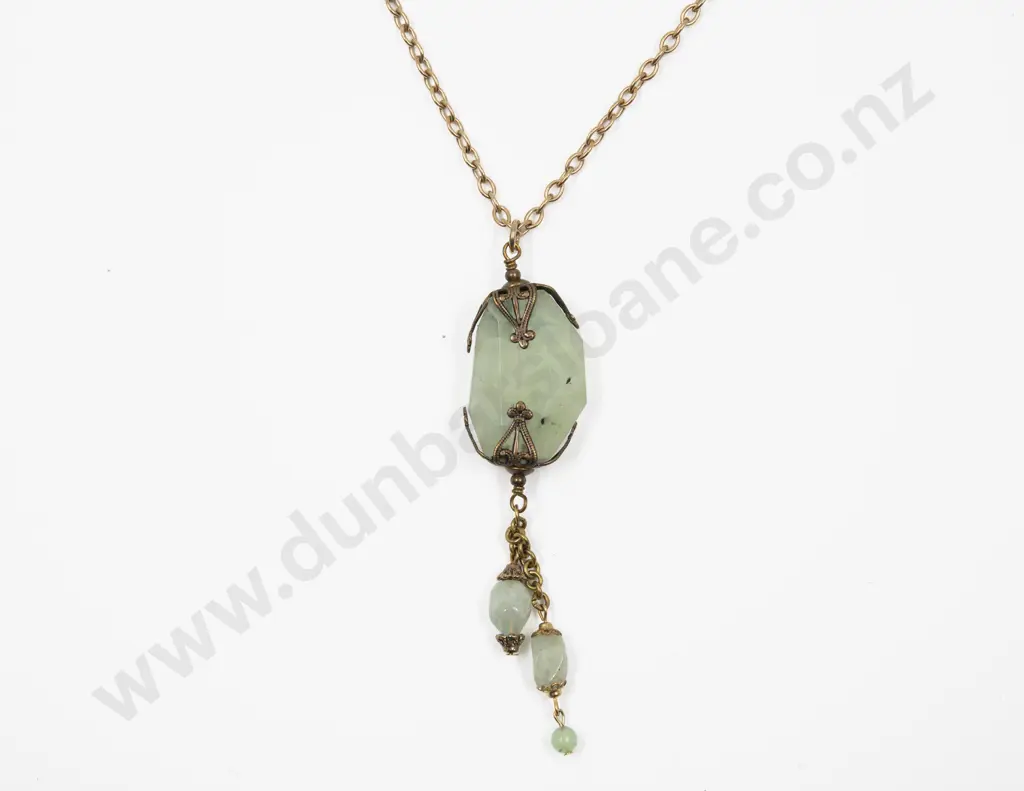 American Jeweller Jan Michaels (San Francisco) Perhnite Crystal Pendant on Neck Chain Image 1++