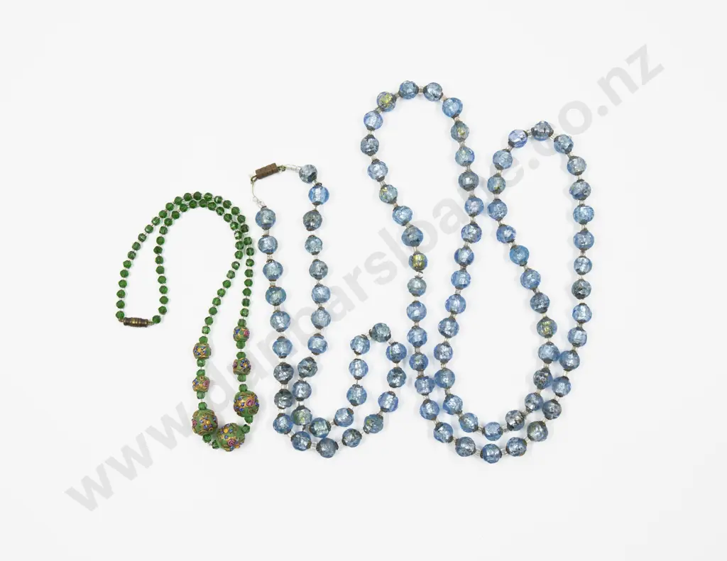Three Vintage Single Strand Venetian Glass Bead Necklaces Image 1++