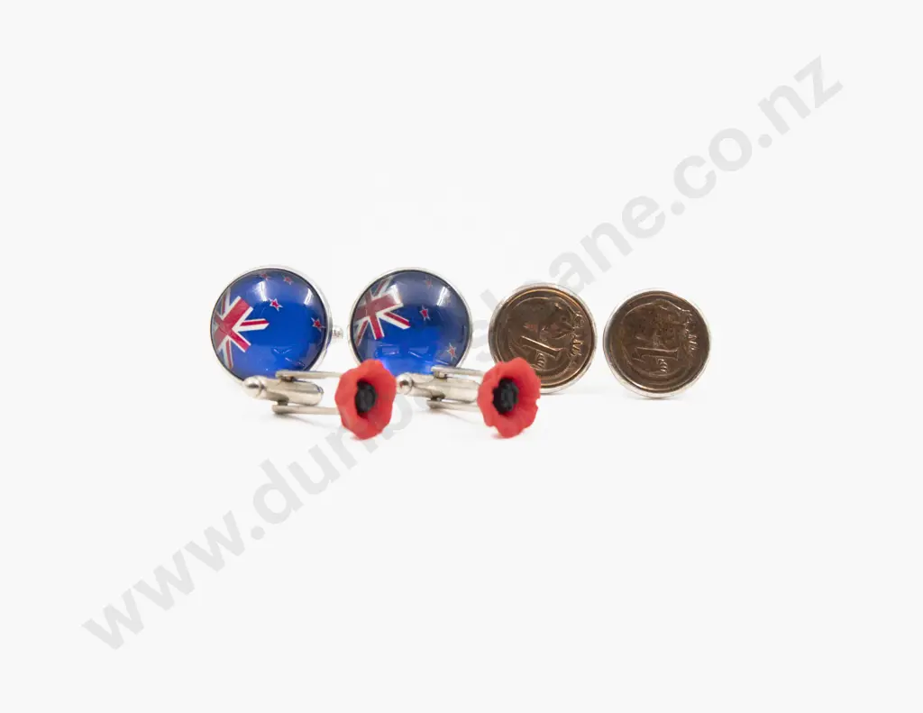 Pair S/S Australian One Cent Bronze Coin Cuff Links with Two Others Image 1++
