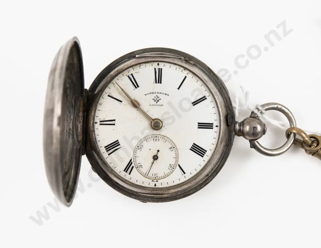 Rotherhams S/S Hunter Cased Key Wind Pocket Watch Image 1++