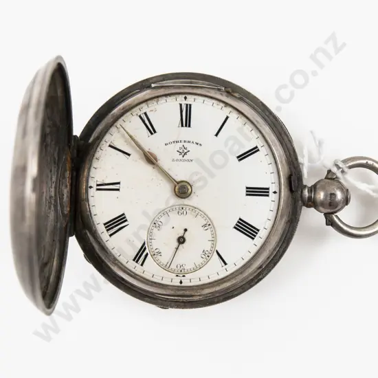 Rotherhams S/S Hunter Cased Key Wind Pocket Watch