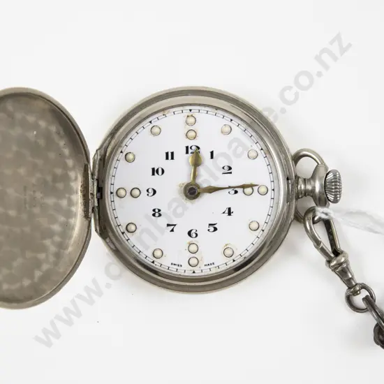 Vintage Hunter Cased Lever Wind with Braille Dial Pocket Watch