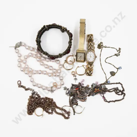 Collection of Assorted Costume Jewellery Imtiation Pearls and Wrist Watches