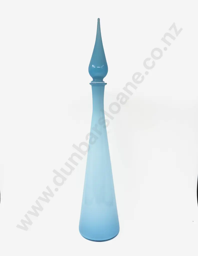 Mid C20th Blue Glass Genie Bottle Image 1++