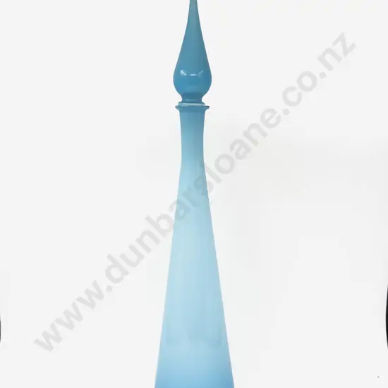 Mid C20th Blue Glass Genie Bottle