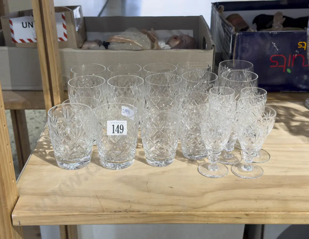 Qty of Webb Corbett Crystal Glassware Image 1++