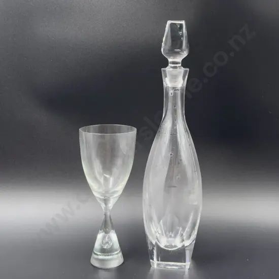 Heavy Crystal Decanter with Wine Glass