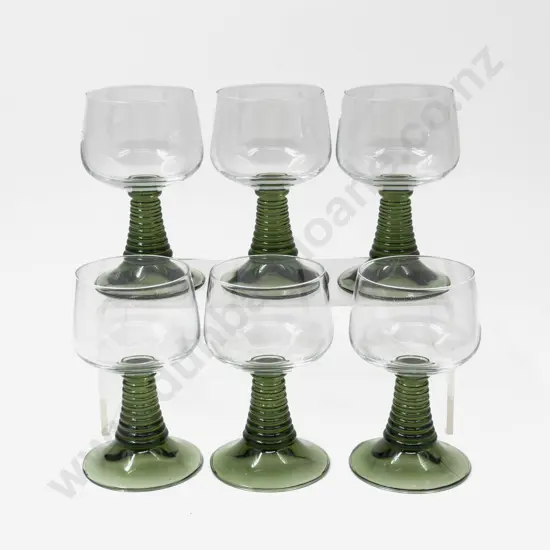 Six Mid C20th Glass Goblets