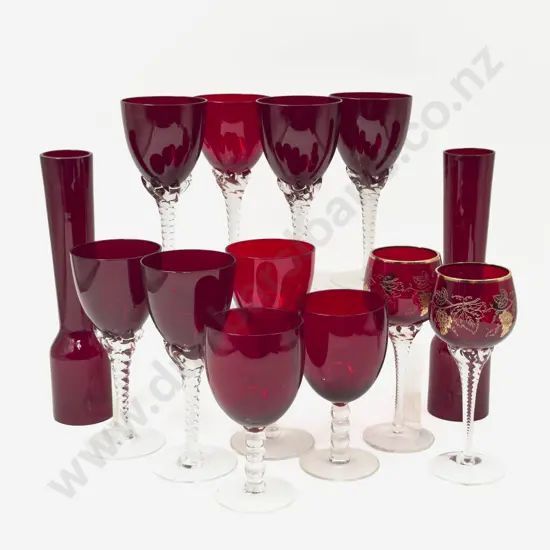 Qty of Assorted Ruby Glassware