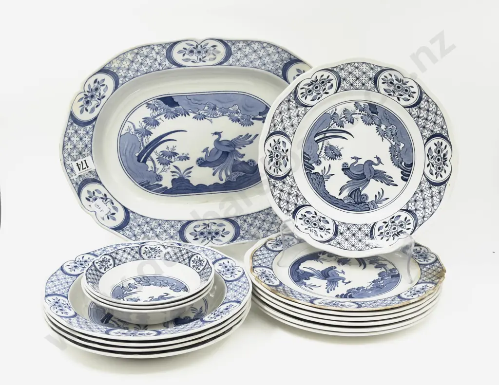 Qty of "Old Chelsea" Pattern Blue & White Dinnerware Image 1++