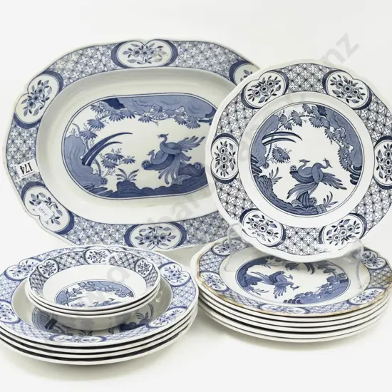 Qty of "Old Chelsea" Pattern Blue & White Dinnerware