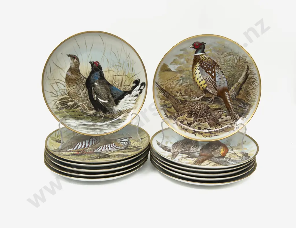 Twelve Franklin Porcelain "Game Birds of the World" Comm. Plates Image 1++