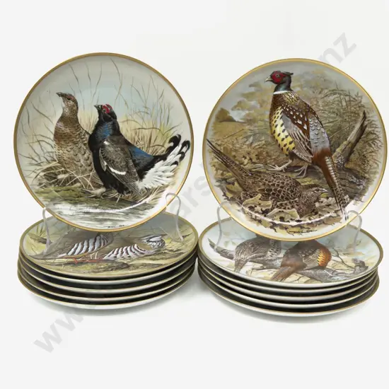 Twelve Franklin Porcelain "Game Birds of the World" Comm. Plates
