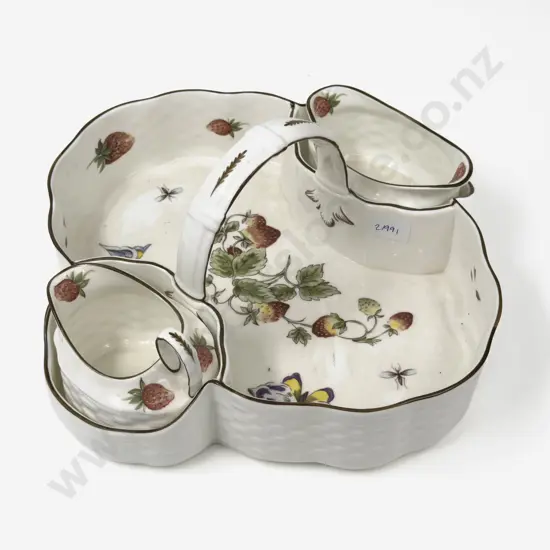 Coalport "Strawberry" Pattern Three Pce Basket Set