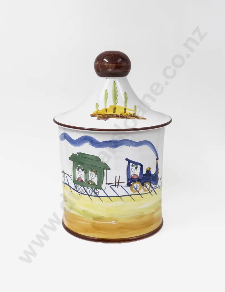 Italian Glazed Stoneware Lidded Jar Image 1++