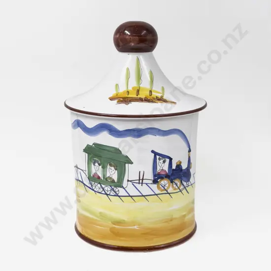 Italian Glazed Stoneware Lidded Jar