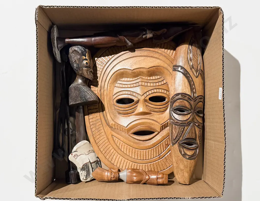 Qty of Assorted Tourist Ware Masks & Figures etc Image 1++
