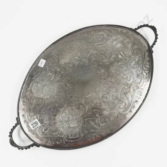 S/P Double Handled Oval Footed Tray