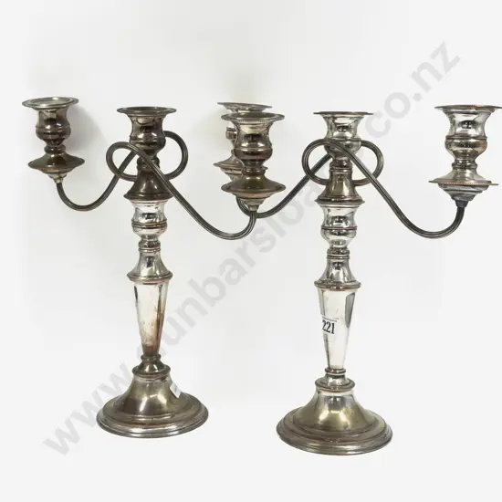 Pair of S/P Candelabras