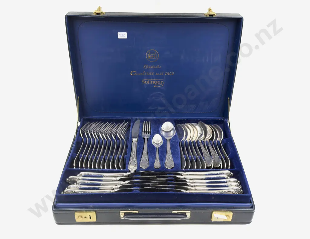 Solingen Cased Set of Cutlery & S/P Christening Mug Image 1++