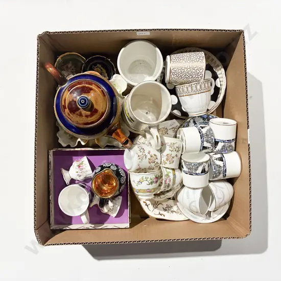 Box Qty of Assorted China incl Doulton Burslem Teapot