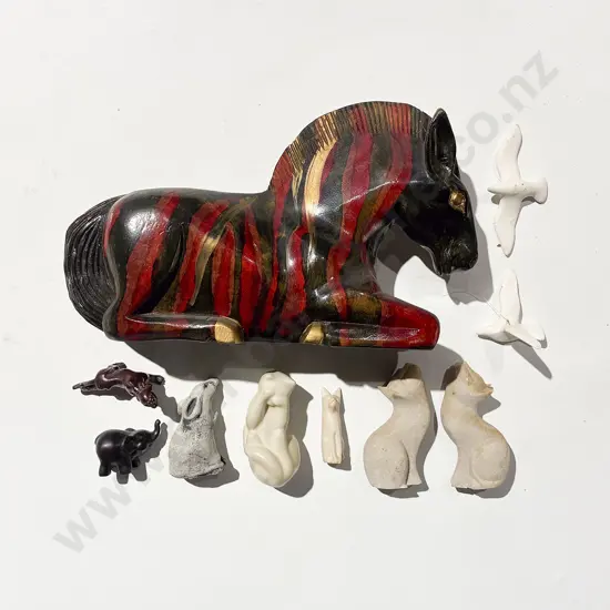 Decorative Wooden Zebra Ornament & Assorted Animal Ornaments