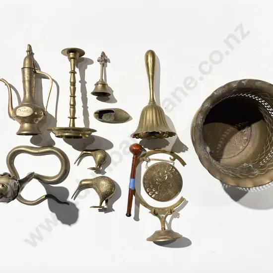 Box Qty of Assorted Brass Ware