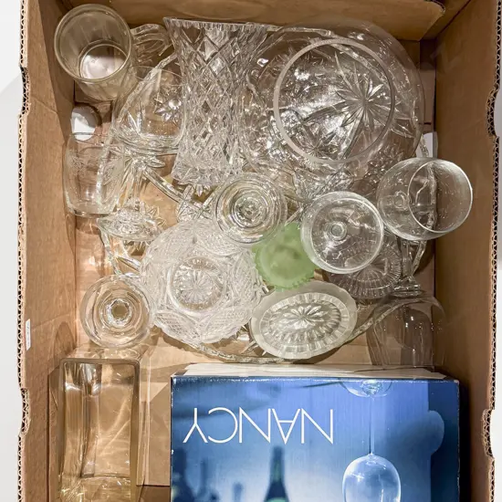 Box Qty of Assorted Crystal & Glassware