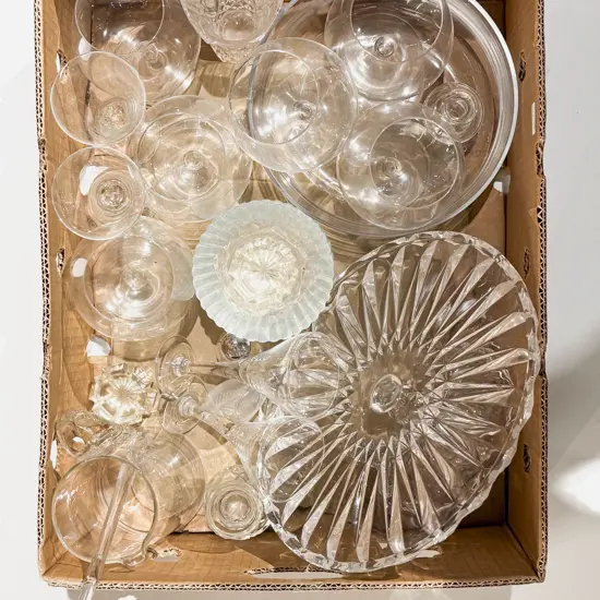 Box Qty of Assorted Crystal & Glassware