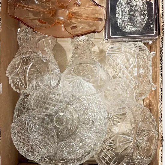 Box Qty of Assorted Crystal & Glassware
